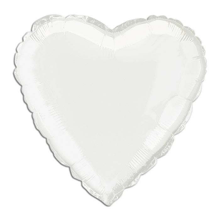 Folieballon weißes Herz 35 cm