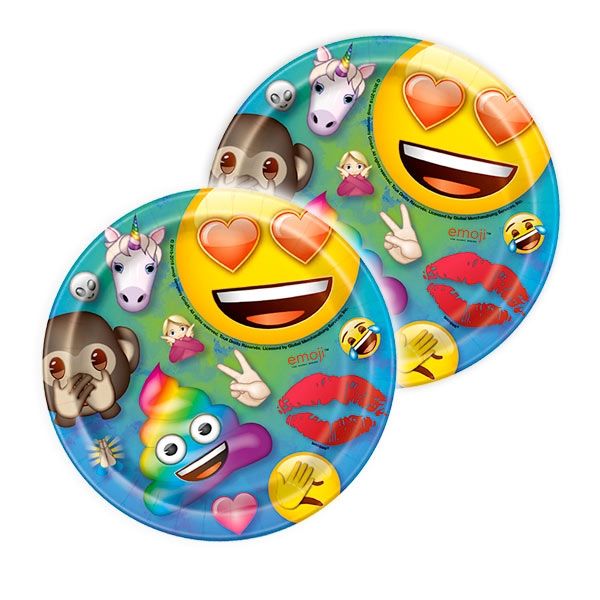 Teller rund Emoji 8er,Pappe,17,5cm