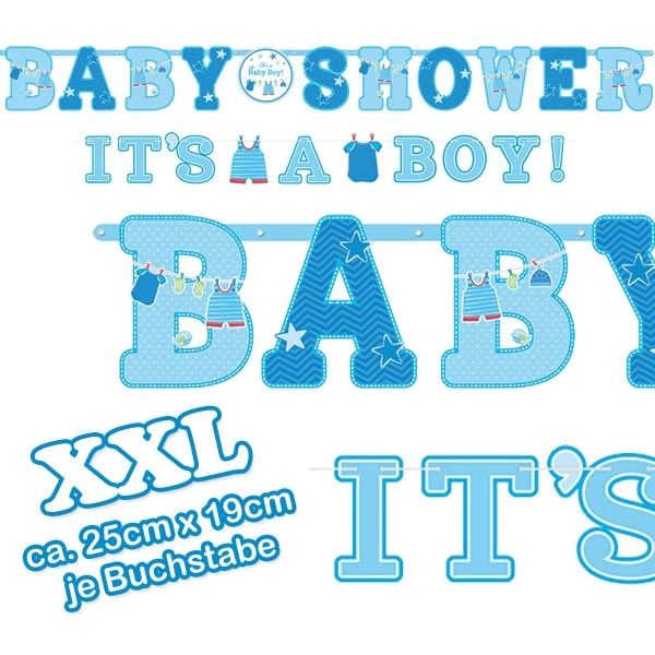 Buchstabenkette, Baby Boy, 2er Set, 2,56m u. 1,82m
