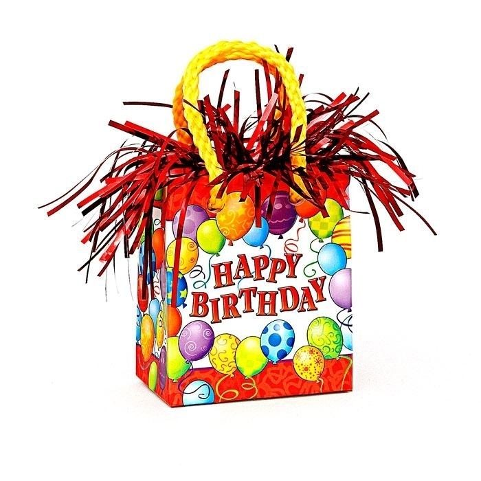 Ballongewicht Happy Birthday bunt 8,5cm