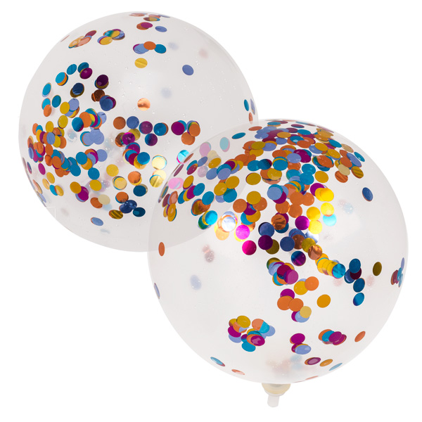 Party-Luftballons mit Konfetti, ca. 30 cm, 6er Pack