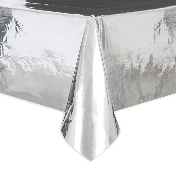 Tischdecke, metallic silber, Folie, 1,37m x 2,74m