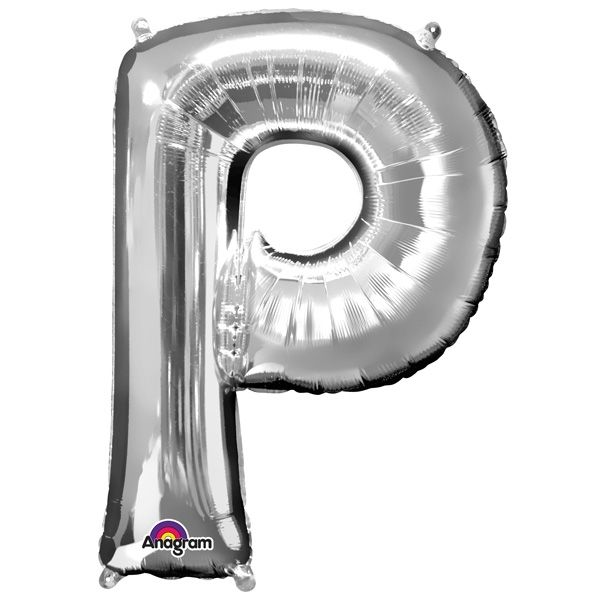 Folienballon Buchstabe "P" - Silber