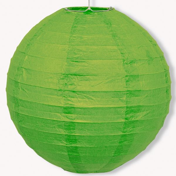 Lampion Kugel Papier grün,25cm+Schnur
