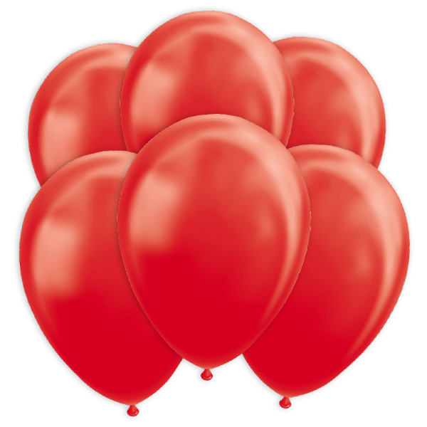 Latexballons, metallic rot, 10er Pack, Ø 30cm