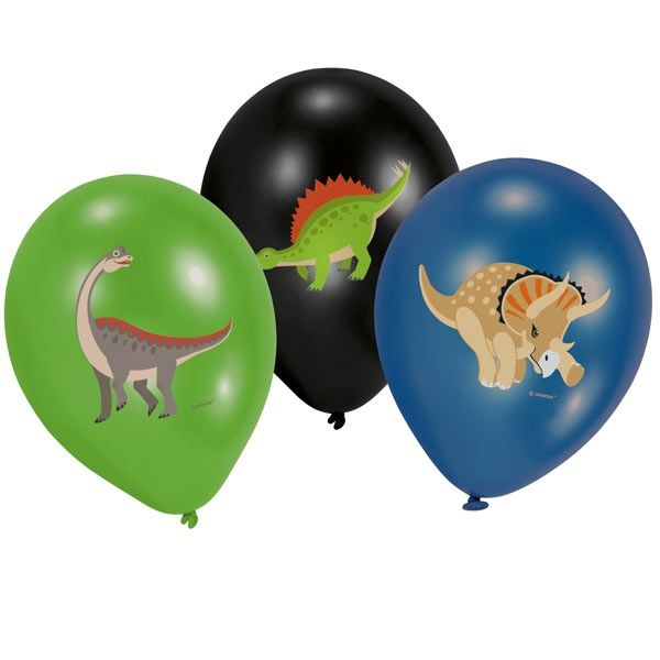 Latexballons Dino,6er, 27,5cm