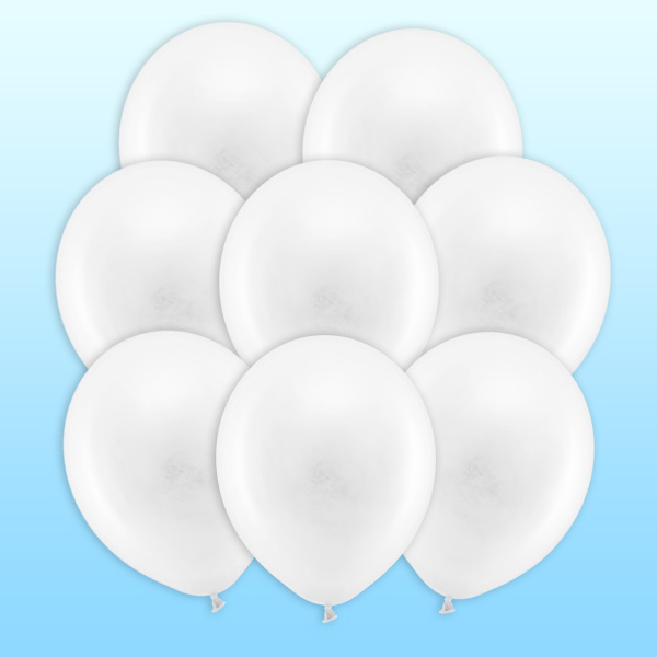 Latexballons, pastell weiß, 10er Pack, Ø30cm