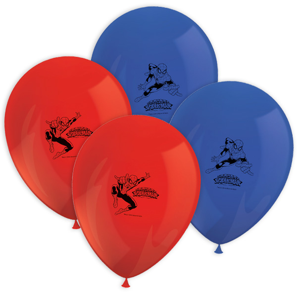 Latexballons, Spiderman, 8er Pack, Ø 30cm