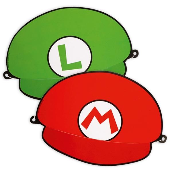 Hüte Super Mario 8er, 18,8cm x 12,2cm