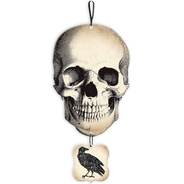 Deko-Schild Boneyard Halloween, Totenkopf, MDF, 44,4cm x 21,6cm