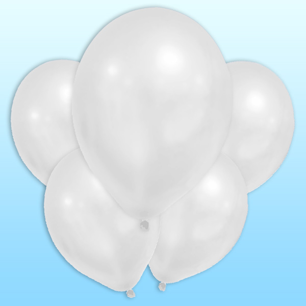 Latexballons, metallic weiß, 8er Pack, Ø 30cm