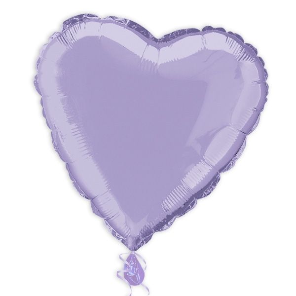 Folieballon Herz in lavendel, 35 cm