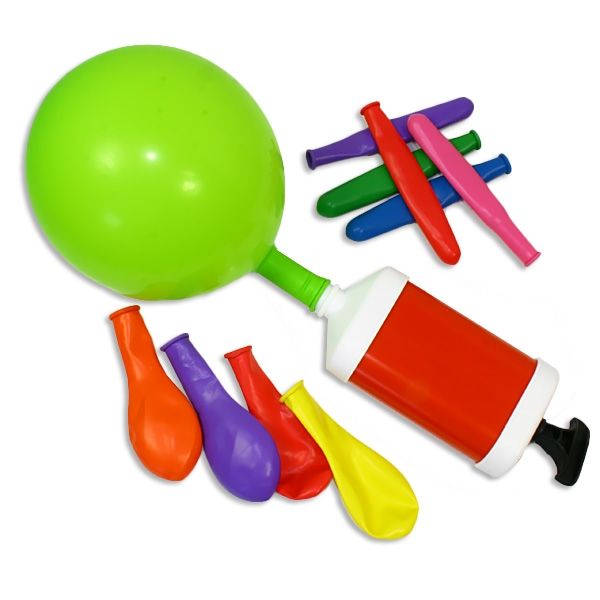 Ballonpumpe plus 10 Ballons, 17,5cm x 6,5cm
