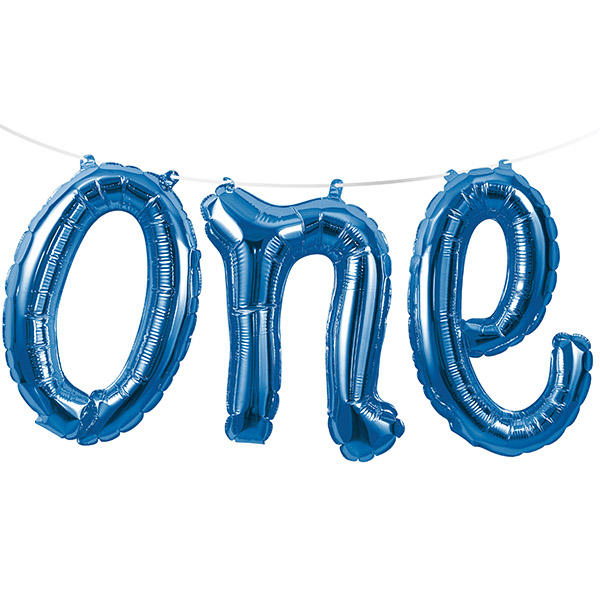 Folienballon Buchstaben Set One blau, 1 St.