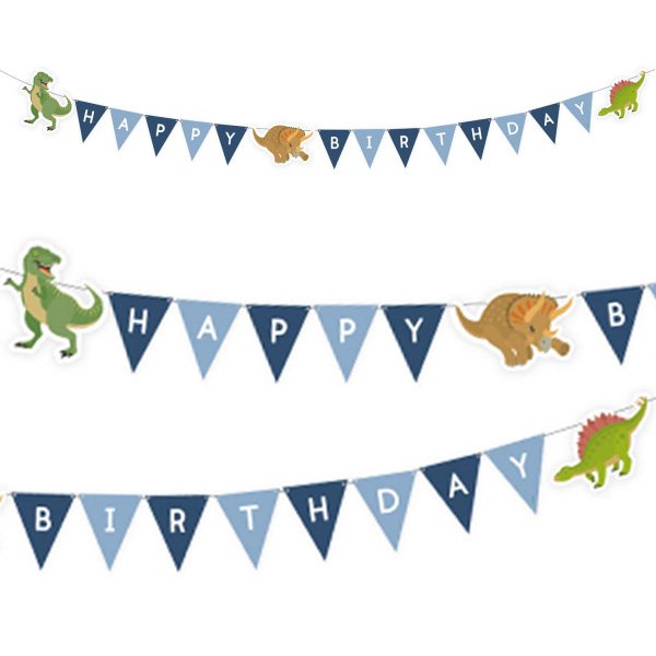 Partykette, Dinosaurier, Pappe, 1,8m