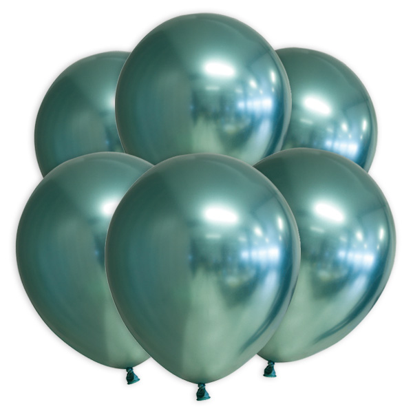 Latexballons, spiegelnd grün, 10er Pack, Ø 30cm