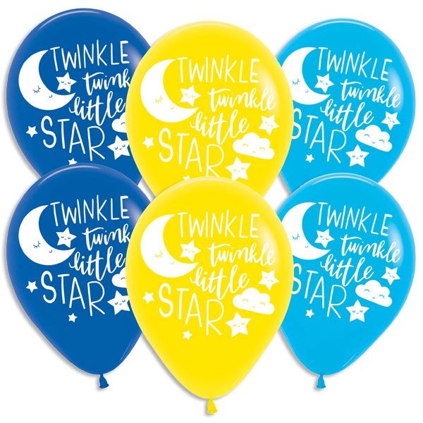 Latexballons Twinkle Babyparty,6er, 27,5cm