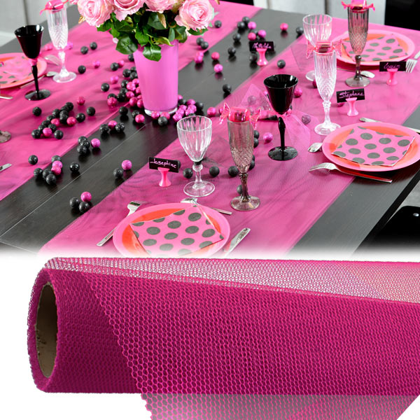 Tischläufer pink 5×0,5m Netz,Polyest.