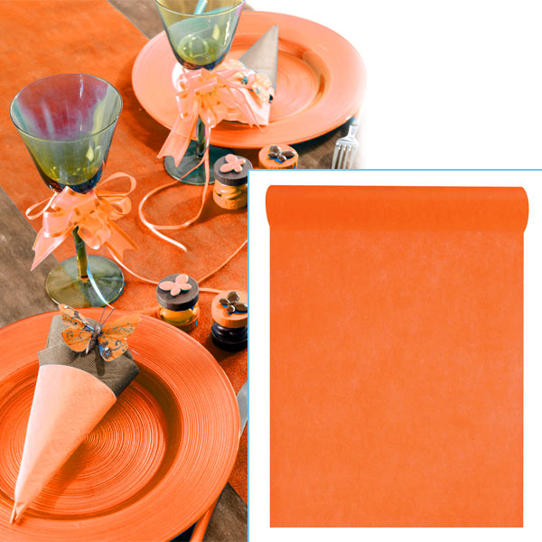 Tischläufer in Orange, Vlies, 10m | Tischläufer