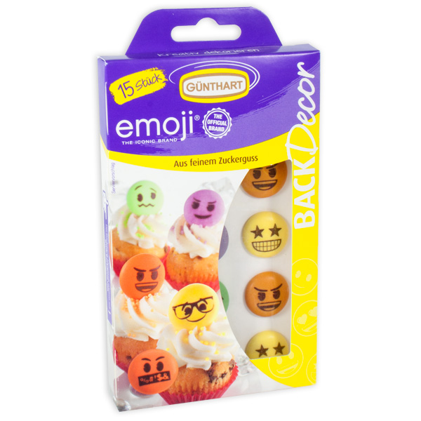 Zucker-Dekore Emoji, 15 Stück (17g)
