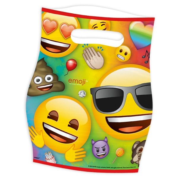 Tüten Emoji 8er,Folie,18,7×23,3cm