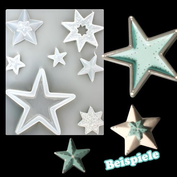 Gießform für Sterne, versch. Materialien verwendbar, 23,5cm x 18,5cm