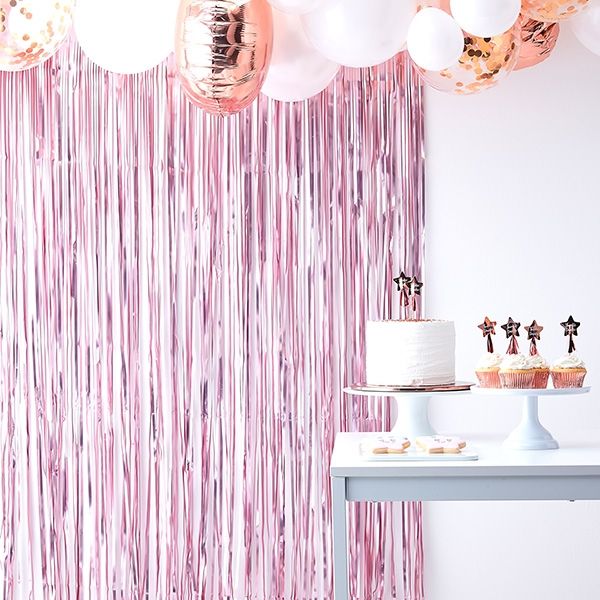 Vorhang, Metallicfolie, pink, 1m x 2,5m