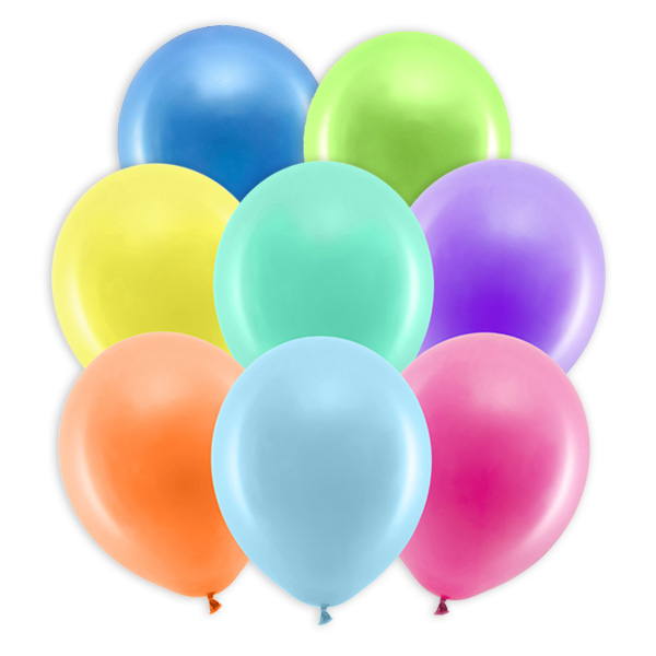 Bunte Latexballons pastell, 10er, Ø 30cm