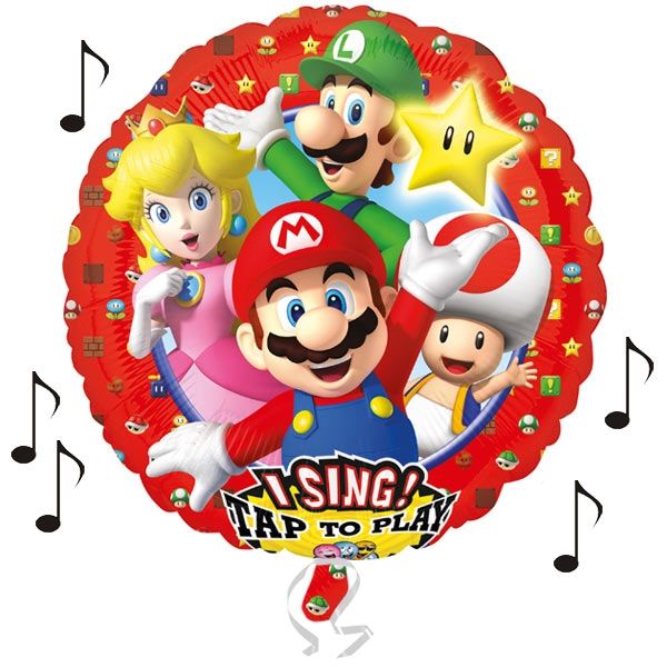 Folieballon rund, Super Mario, Singender Ballon, 71cm