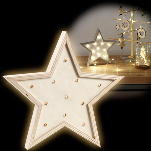 Weihnachts-Stern aus Holz, 26cm