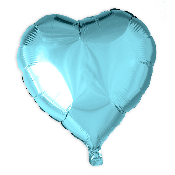 Folieballon Herz in hellblau, 35 cm, lose