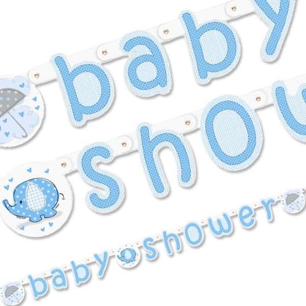 Kette Baby Shower Elefant blau 1,6 m