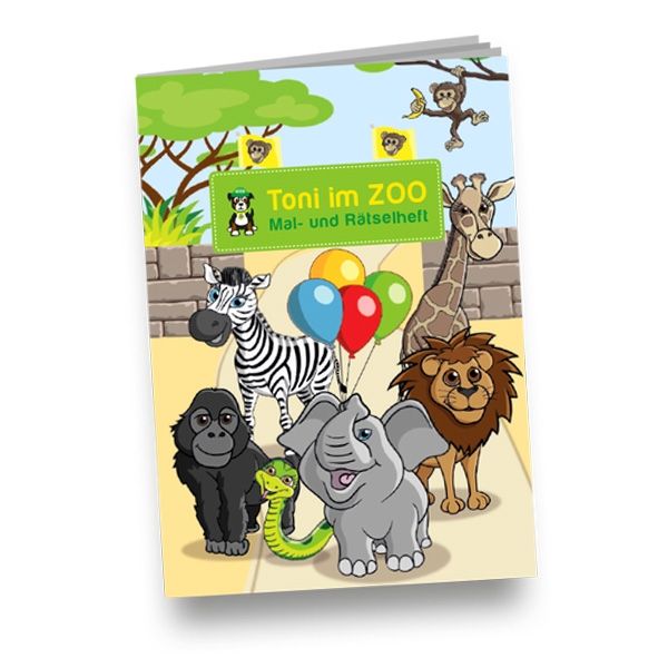 Zoo Mal-Rätselheft, DIN A6, 10 Seiten