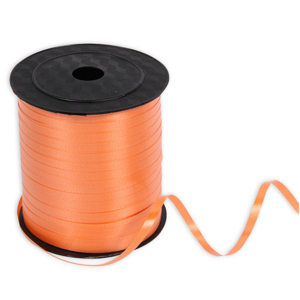 Geschenkband in orange satiniert aus Kunststoff, 228 Meter auf Rolle