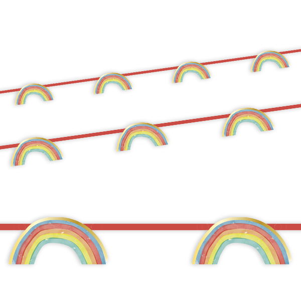 Regenbogen, Papier-Banner, 2,3m