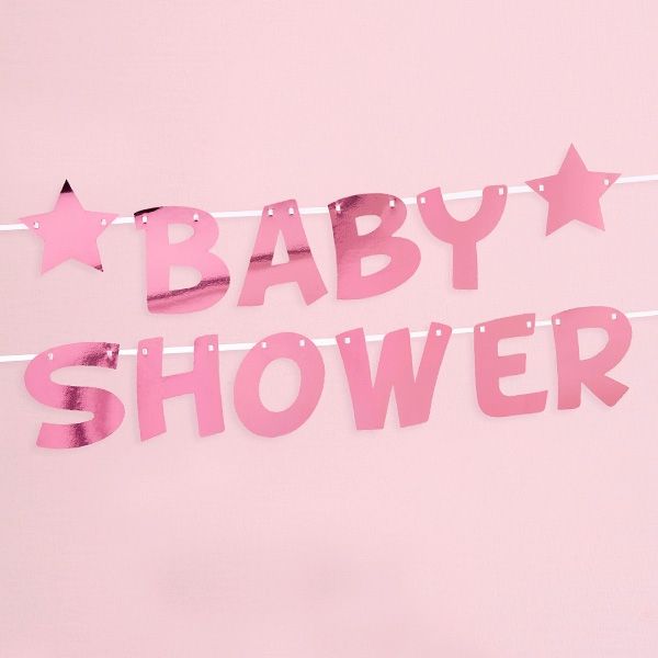Girlande "Baby Shower", pink, 2,5m