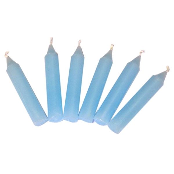 Kerzen f. Geb.zug blau, 10er, 8cmx13mm