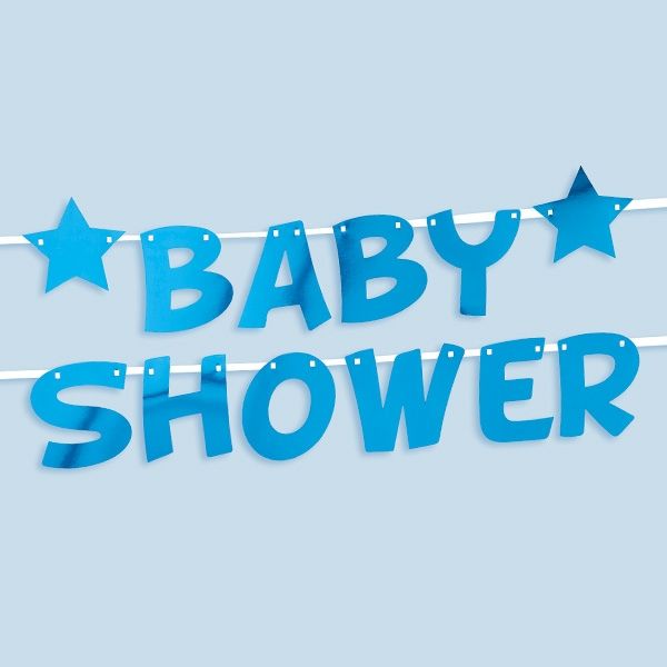 Girlande "Baby Shower", blau, 2,5m