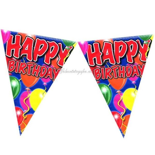 Wimpelkette Happy Birthday 10 m PVC