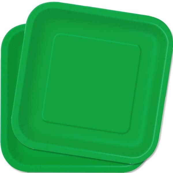Teller quadratisch grün 14er, 22,9 cm