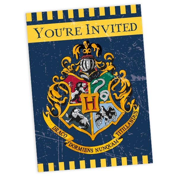 8 Einladungskarten "Harry Potter" mit Umschlägen 13,7 x 10 cm