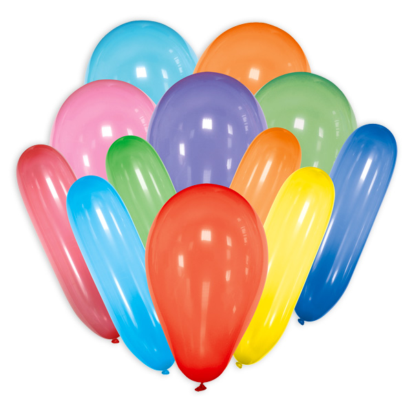 Bunte Latexballons, verschiedene Formen, 30er Pack, Ø 30cm