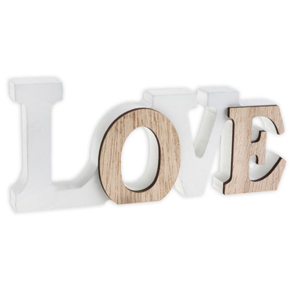 Dekoschriftzug Love aus Holz, 14cm x 6cm