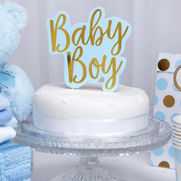Cake Topper Baby Boy, 1 Stück, 12,5cm x 13cm