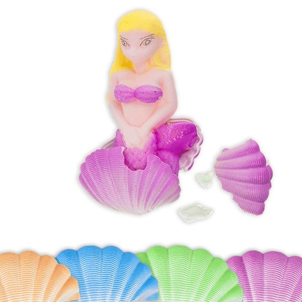 Muschel mit schlüpfender Meerjungfrau,7cm, 4-farbig-sortiert