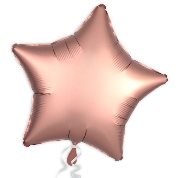 Folieballon Stern, Satin Luxe Rose-Kupfer, 45 cm