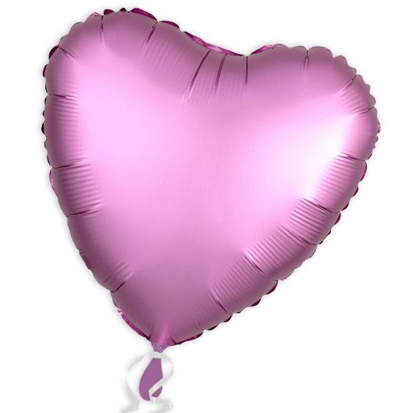 Folieballon Herz Satin Luxe Rosa, 34 cm