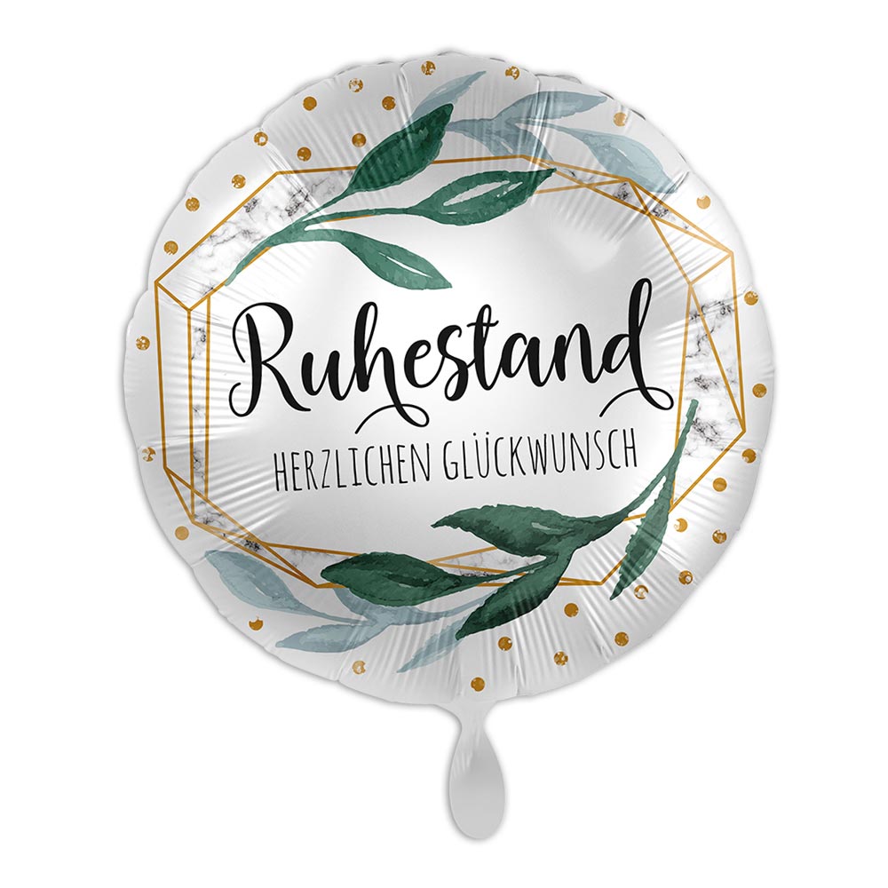 "Ruhestand", Folienballon rund Ø 34 cm