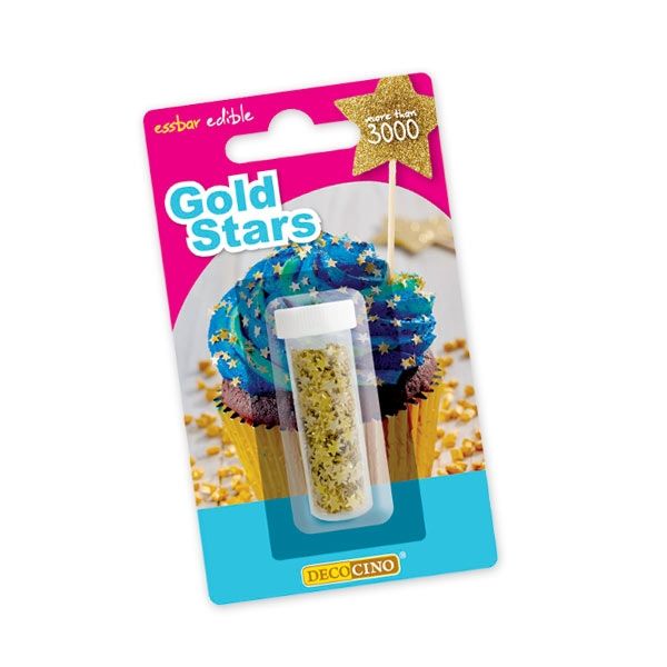 Streudekor Essbare Sterne, Gold, 1,5g