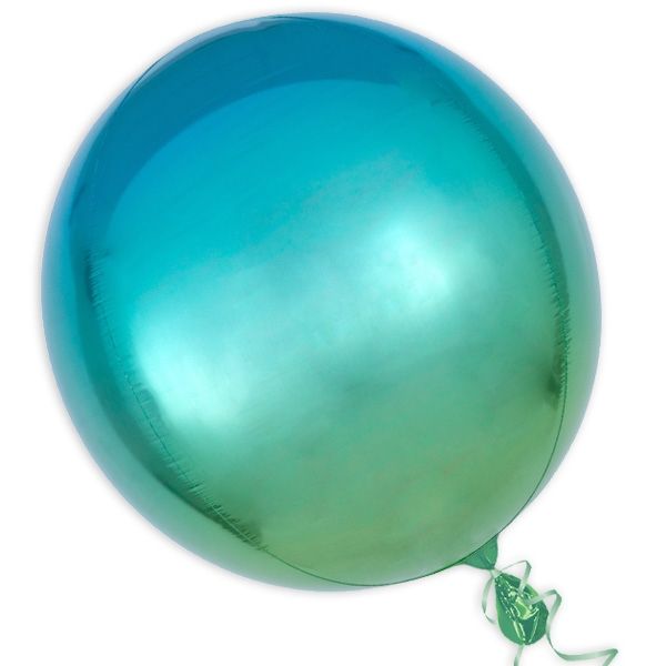 Orbz Folienballon grün-blau,verpackt,Ø38cm,Bubble Ballon
